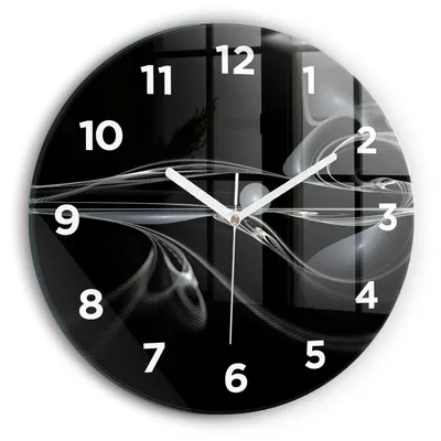 Produktbild von Wallfluent Wanduhr – Stilles Quarzuhrwerk - Uhr Dekoration Wohnzimmer Schlafzimmer Küche - Zifferblatt - weiße Zeiger - 30 cm - Abstrakter Rauch