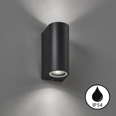 Produktbild von Fischer & Honsel Marlon LED Wandleuchte 2-fach GU10 warmweiss sandschwarz 30568
