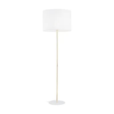 Immagine prodotto di Lampada da terra in metallo tessuto 160 cm in oro bianco E27 rotonda moderna