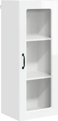 Immagine prodotto di vidaXL Armadio a muro in vetro PORTO, bianco lucido, 40 x 31 x 100 cm