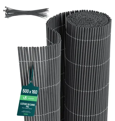 Produktbild von VOUNOT® PVC Sichtschutzmatte Schilfmatte Sichtschutzzaun 160x500cm Anthrazit