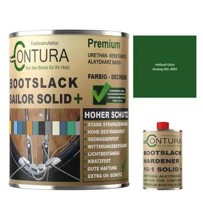Produktbild von Contura 2.75 Liter 2K Bootslack GLÄNZEND RAL Farbe Yachtlack Holzlack GFK Metall Boot Schiffslack - HollandGrün RAL 6002 - (2.5 Liter + 250ml. HÄRTER)