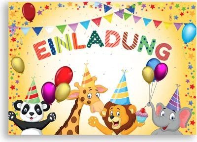 Produktbild von Friendly Fox Zootiere Einladung - 12 niedliche Tier Einladungskarten zum Kinder-Geburtstag Junge Mädchen - Einladung Kindergeburtstag Zoo Tierpark Safaripark mit Umschlag