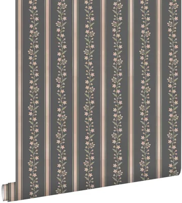 Produktbild von ESTAhome Tapete Blumen und Streifen Blau und Rosa 50 x 900 cm