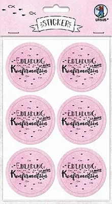 Produktbild von URSUS 24 Sticker "Einladung zu meiner Konfirmation", rosa