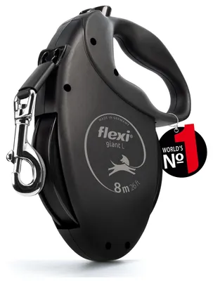 Productafbeelding van FLEXI Giant Gurt Black Edition - automatische hondenriem - 8 meter