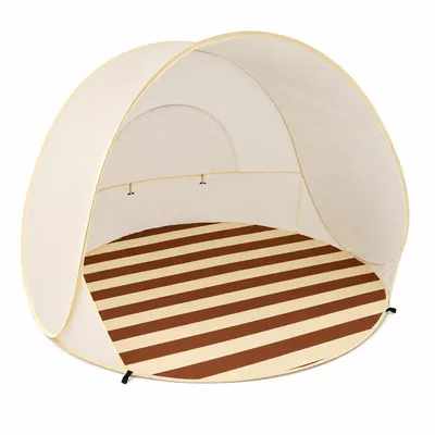 Produktbild von Tragbare Sonnenschutz Strandmuschel, Strandzelt aus 190T wasserdichtem Gewebe, Strand Windschutz - POPYTENT