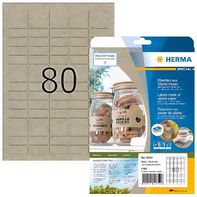 Image de Herma HERMA 10751 étiquette autocollante Rectangle Permanent Marron 16000 pc(s)