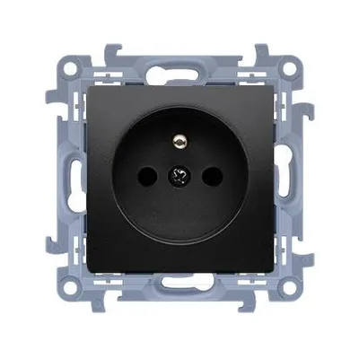 Immagine prodotto di Presa singola con messa a terra (modulo) 16A, 250V, connettore rapido nero opaco Simon10 CGZ1C.01/49