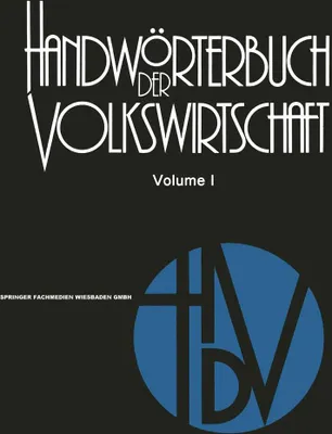 Produktbild von Handwörterbuch der Volkswirtschaft