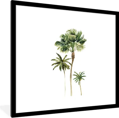 Produktbild von MuchoWow® Gerahmtes Poster Dschungel - Baum - Grün 40x40 cm - Poster mit Schwarzem Bilderrahmen Wandposter Rahmen Foto Bilder - Poster - Plakat im Rahmen