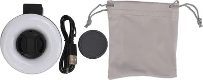 Produktbild von Makroobjektiv, 15-facher Zoom mit LED-Fülllicht, 3 Modi, 5 Helligkeitsstufen, USB, 200 mAh, Telefonclip für die Fotografie von Wimpernschmuck, Schwarz