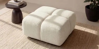 Produktbild von Kaiser Möbel Hocker, Pouf, Chenille Stoff Puente, Ecru, Averro