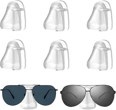 Imagen del producto de Soportes para gafas de pared, juego de 6 unidades, transparentes, de plástico, para gafas de sol