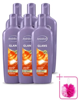 Immagine prodotto di 6 flaconi di shampoo Andrélon Glans, 300 ml ciascuno, confezione risparmio, 6 pezzi