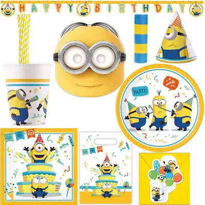 Produktbild von XL Minions Partyset Geburtstagsdeko Kindergeburtstag Party Deko