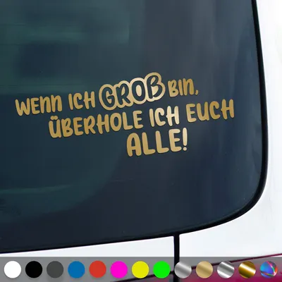 Produktbild von PantherPixel Wenn Ich Groß Bin Aufkleber Überhole Ich Euch Alle Sticker Auto Geschenkidee Farbe Gold