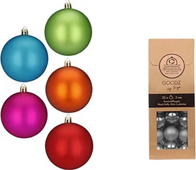 Produktbild von Weihnachtskugeln MilleFiori | Ø 3 cm | 32 Stück | Kunststoff bruchsicher