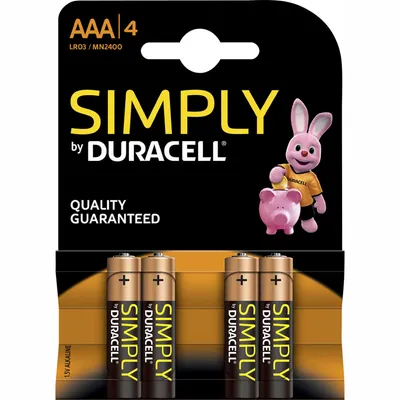 Zdjęcie produktu dla Duracell 002432, Jednorazowa bateria, AAA, Alkaliczny, 1,5 V, 4 szt., Blister