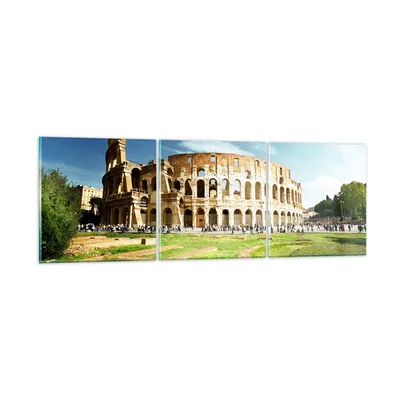 Produktbild von Bilder auf glas - Archäologie Architektur Italien Kolosseum - 120x40cm - Glasbilder - Wandbilder - Kunstdruck - Wanddekoration aus Glas - Glas Bilder - Wandbild auf Glas - GCA120x40-2685