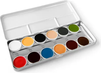 Produktbild von Kryolan Rubber Mask Grease B Palette 12 Farben