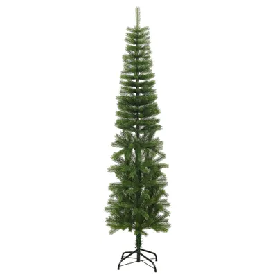 Zdjęcie produktu dla vidaXL Sztuczna choinka ze stojakiem smukła 240 cm PE