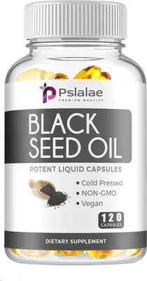 Produktbild von Black Seed Oil 1000mg (120 Kapseln) Nahrungsergänzungsmittel, Haut, Haare, Verdauung, Gelenke, Immunsystem
