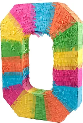Produktbild von Pinata Zahl 0–9 – Schlagpinata für Kindergeburtstag, Party & Event – Bunte Geburtstags-Pinata zum Befüllen für Mädchen & Jungen Zahl wählen: Pinata-Ziffer 0