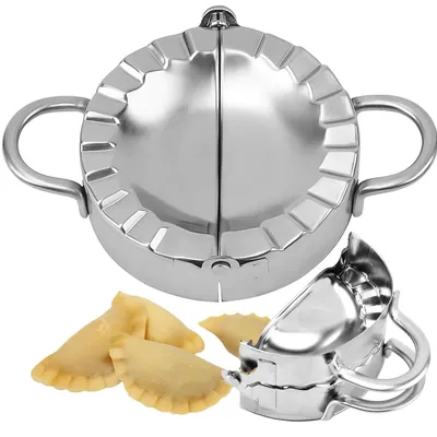 Produktbild von Pierogi Former Teigtaschen Former Dumpling Form Metall 13,5x8 cm Klappform Ausstecher