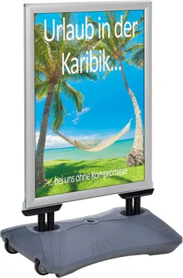 Produktbild von update displays Kundenstopper WindPro Plus silber DIN A1 2 Fächer