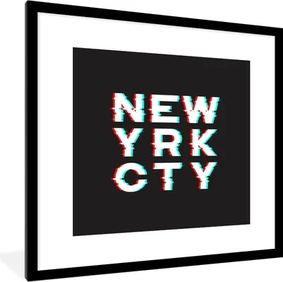 Produktbild von MuchoWow® MuchoWow® Gerahmtes Poster New York - Stadt - Schwarz 40x40 cm - Poster mit zchwarzem Bilderrahmen - Poster - Plakat im Rahmen
