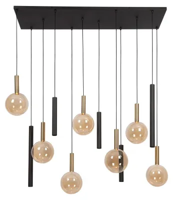 Immagine prodotto di JOSIANE Lampada a sospensione - Nero / Ambra - 7×G9 + 5×GU10 - Dimmerabile