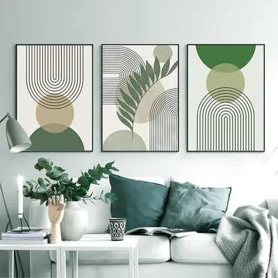 Produktbild von Elzusha – Geometrisches Wandbild-Set, 14,5 x 90 cm (Set mit 3 Teilen)