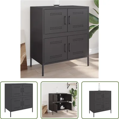 Produktbild von The Living Store Sideboard Schwarz 68x39x79 cm Stahl