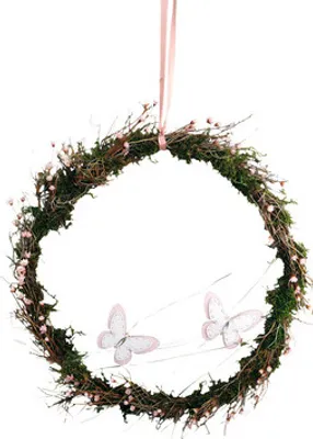 Produktbild von Kranz Glixia mit Schmetterlingen rosa