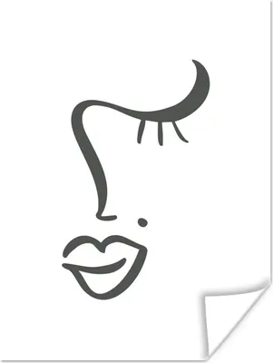 Produktbild von MuchoWow® Poster Frau - Gesicht - Abstrakt 60x80 cm - Schlafzimmer Dekoration