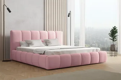 Produktbild von Polsterbett Doppelbett GIULIA 180x200cm Stoff Magic Velvet Rosa