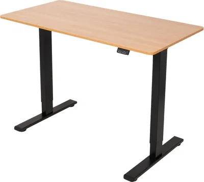 Obrázek produktu pro Stolní deska s elektricky nastavitelnou výškou - 120x60 cm, materiál: dřevo a kov, barva: hnědá