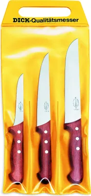 Produktbild von F. DICK Messer Set 3-teilig Holzgriff Ausbeinmesser Stechmesser Blockmesser