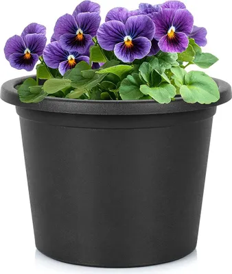 Produktbild von Kunststoff-Gartentopf schwarz rund 23 cm