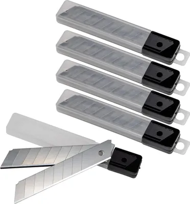 Produktbild von Messerklingen Ersatzklingen Abbrechklingen für Cuttermesser Abbrechmesser 18mm 7 Segmente (50 Klingen) im Köcher