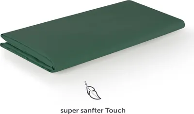 Produktbild von Blumtal Basic Bettlaken 240x275cm - Pflegeleichtes Betttuch aus weichem, gebürstetem Mikrofaser-Gewebe, ohne Gummizug, Dunkelgrun