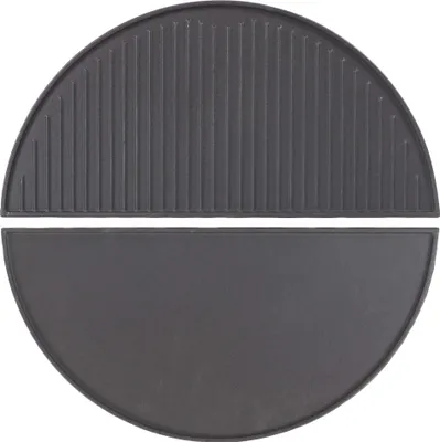Immagine prodotto di Wiltec 2x piastra in ghisa per grigliare 55 x 26,5 x 1,5 cm, piastra in ghisa per barbecue con buona ritenzione del calore, griglia per grigliare le tipiche strisce del barbecue, accessori per il barbecue
