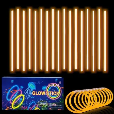 Produktbild von Famanu Lichtstäbe 100 Stück - Neon Glowsticks in Orange