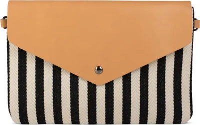Produktbild von styleBREAKER Envelope Clutch im maritimen Streifen Look mit Fischgrät Muster, Umhängetasche, Tasche, Damen 02012153