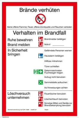 Produktbild von Verbotsschild Folie B200xH300 mm, Brandschutzverordnung universal