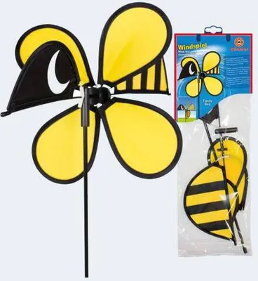 Produktbild von Paul Günther 1306 - Windspiel Funny Bee, ca. 30 x 55 cm groß, als Dekoration für Garten, Terrasse und Balkon, wetterfest und lichtbeständig