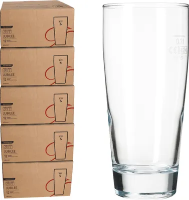 Zdjęcie produktu dla Zestaw 60 sztuk szklanek Willi 0,2 l, kalibrowanych, do piwa, koktajli i drinków