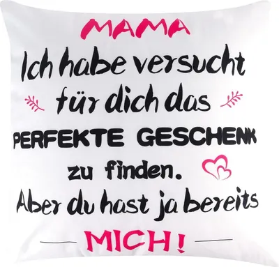 Produktbild von Geschenk für die Beste Mama – Personalisiertes Kissenbezug 45x45cm - Mehrfarbig
