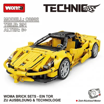 Image de Blocs de construction à emboîter EC-TECHNIC Voiture de course avec fonction de recul, 391 pièces